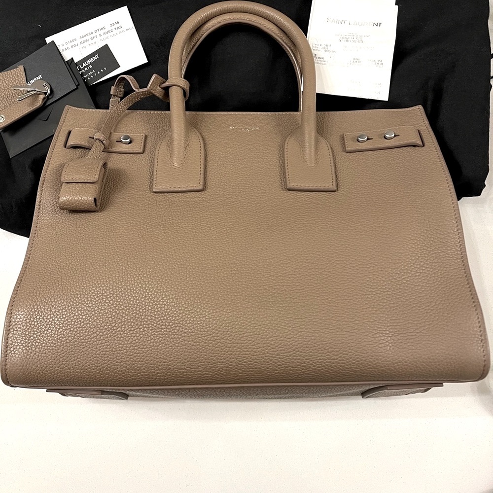 Reduced!! Saint Laurent Sac de Jour Small Taupe Soft Grained leather